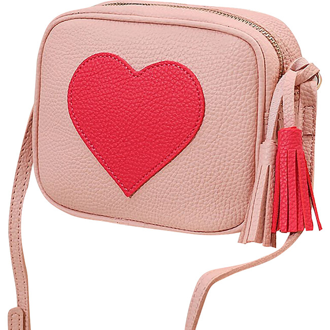 Pink Messenger Big Heart Crossbody Bag