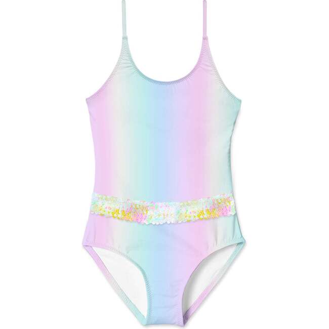 Swimsuit With Sequin Belt, Rainbow