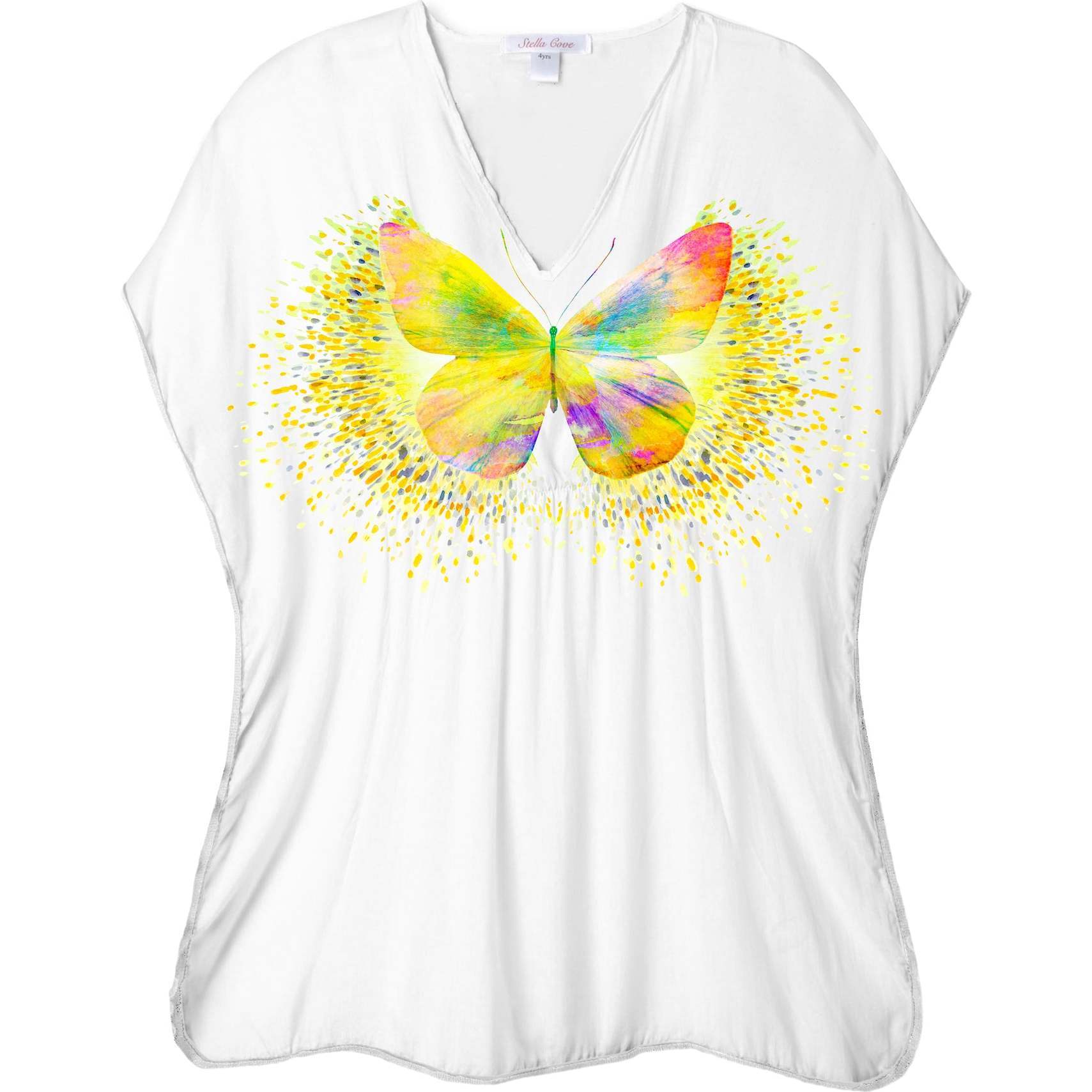 Butterfly Splash Cover-Up, Yellow & White - One Pieces - 1