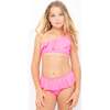 One Shoulder Ruffle Bikini, Neon Pink - Two Pieces - 2