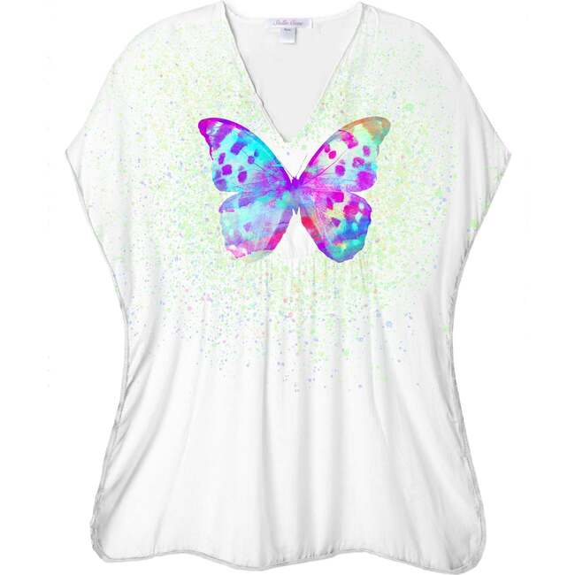 Butterfly Splash Cover-Up, Mint & White