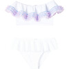 Anemone Frilled Shoulder Line Bikini, Pink, Blue & White - Two Pieces - 1 - thumbnail