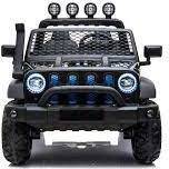 24V  Jeep with Top Lights 2 Seater Ride on Black - Ride-On - 2