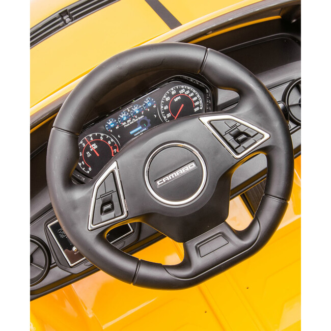 12V Chevrolet Camaro 1 Seater Ride on Car Yellow - Ride-On - 4