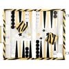 Printed Leather Backgammon Set, Black and Gold - Games - 1 - thumbnail