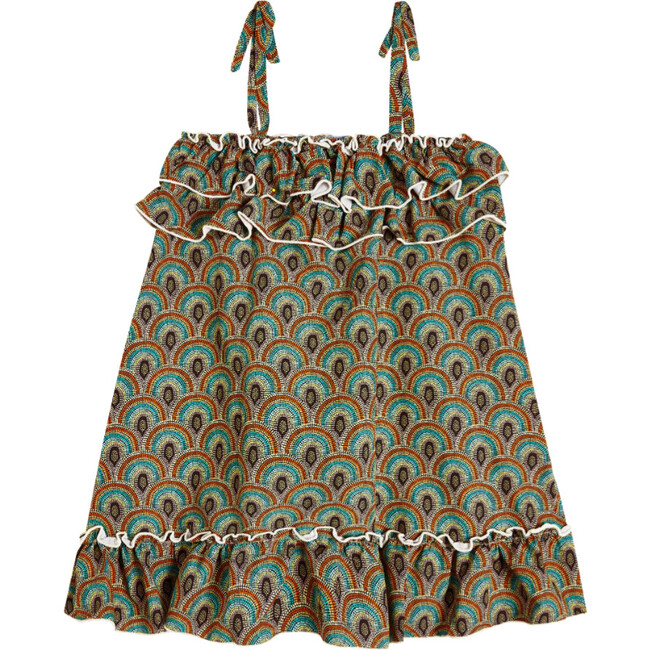 Isola Bella Double Ruffle Baby Girl Dress, Green - Dresses - 3