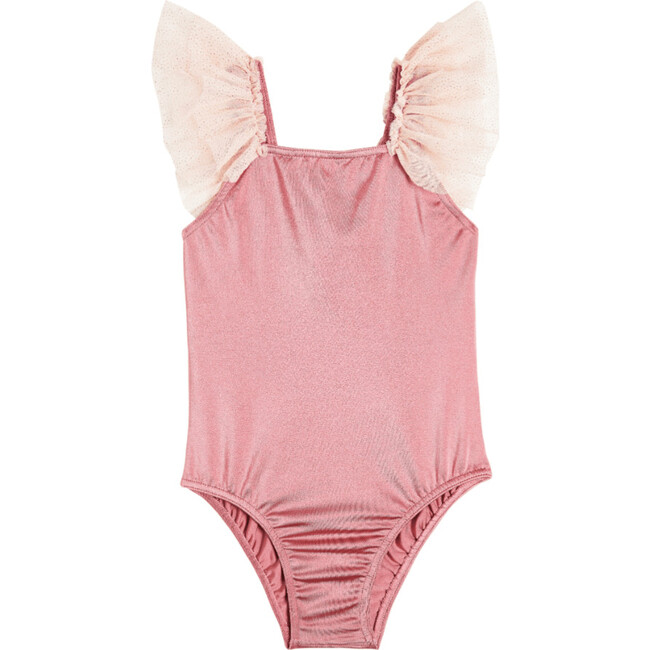 Portinatx Wings Tulle Baby Girl Swimsuit, Pink