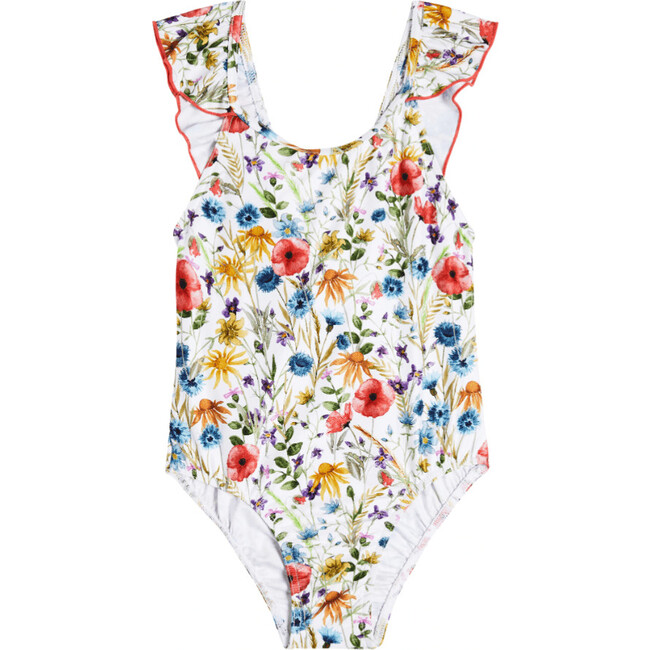 Macarelleta Ruffles Bow Baby Girl Swimsuit, Multicolors