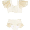 Comte Short Sleeve Baby Girl Bikini, White - Two Pieces - 1 - thumbnail