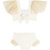Comte Short Sleeve Baby Girl Bikini, White - Two Pieces - 3