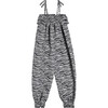 Pampellone Double Ruffle Girl Long Jumpsuit, Black - Rompers - 3