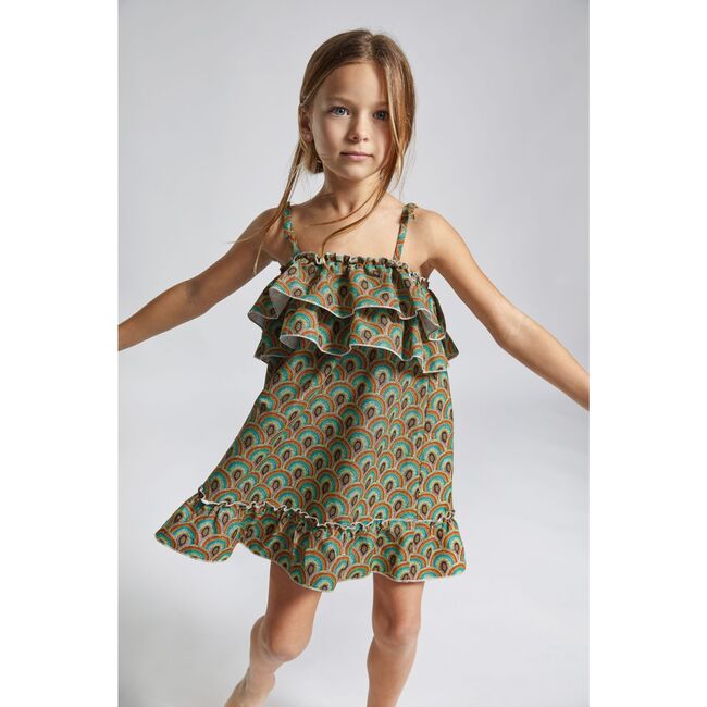 Isola Bella Double Ruffle Baby Girl Dress, Green - Dresses - 2