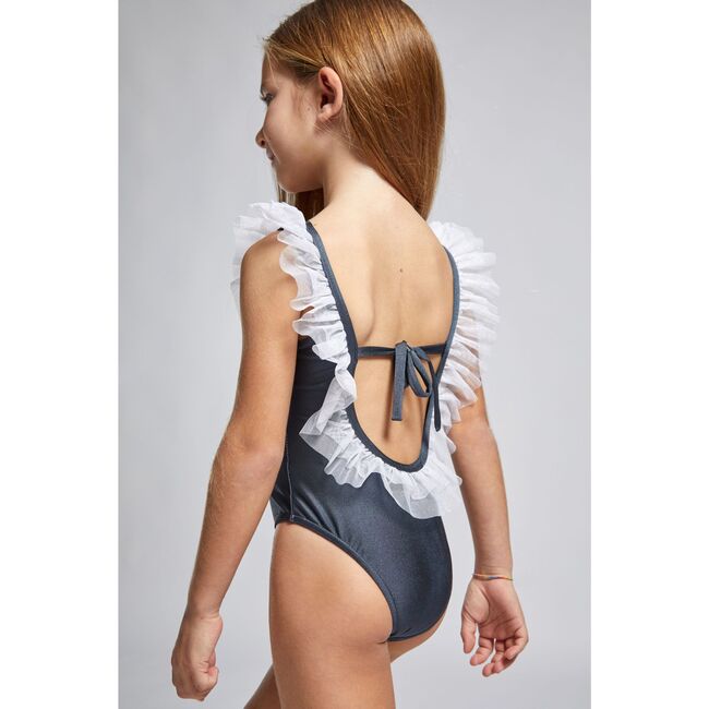 Saladeta Eight Girl Swimsuit, Blue - One Pieces - 2