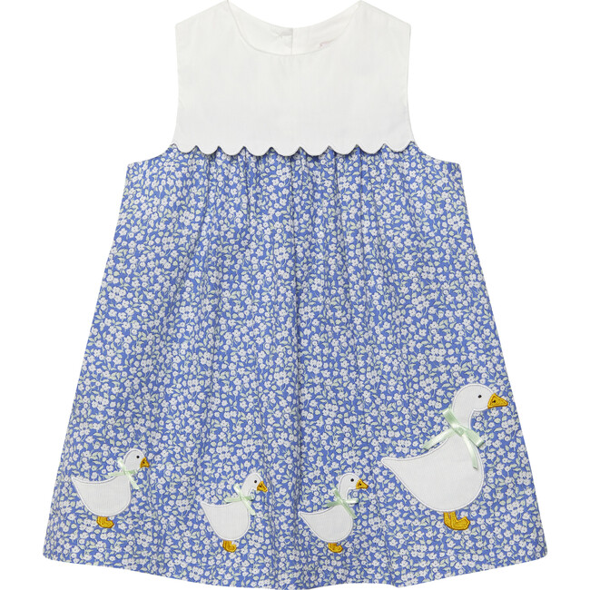 Little Floral Duck Dress , Mini Blue Floral