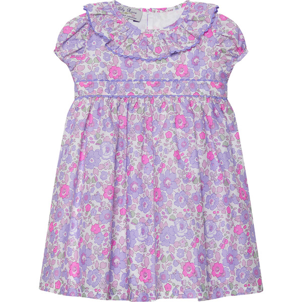 Little Liberty Print Betsy Ric Rac Party Dress, Lilac Betsy - Trotters ...