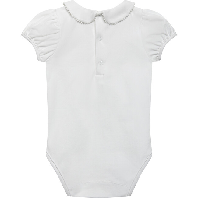 Little Bobble Trim Body, White - Onesies - 2