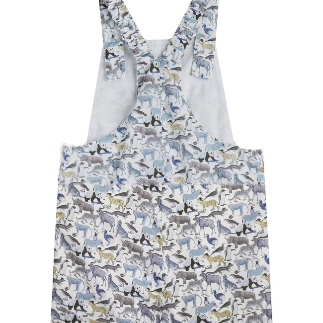 Little Liberty Print Atticus Bib Short, Blue Animals - Rompers - 2