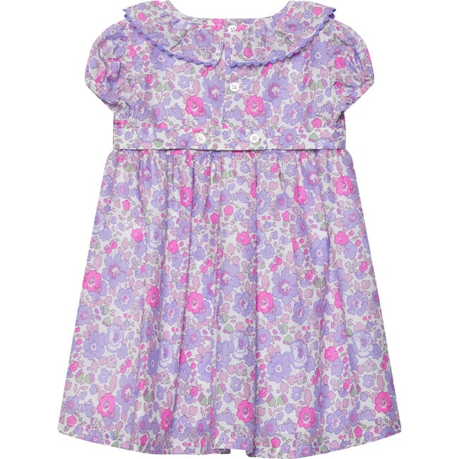 Little Liberty Print Betsy Ric Rac Party Dress, Lilac Betsy - Dresses - 2