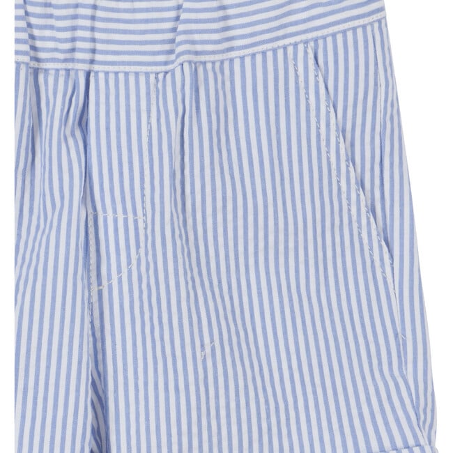 Little Charlie Pull Up Shorts, Blue Stripe - Shorts - 3