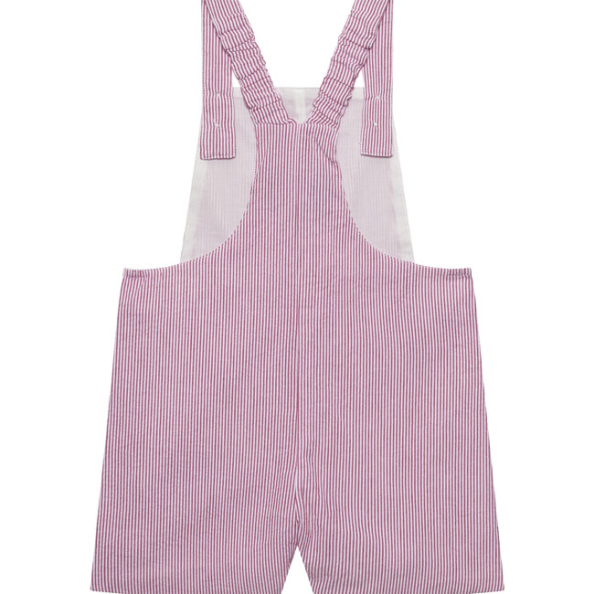 Little Alexander Puppy Bib Shorts, Red Stripe - Rompers - 2