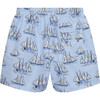 Mens Sailboat Swimshort, Blue - Swim Trunks - 2