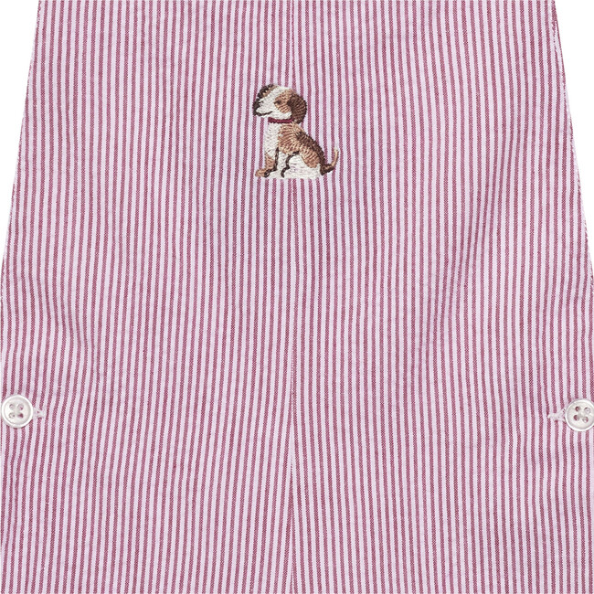 Little Alexander Puppy Bib Shorts, Red Stripe - Rompers - 3