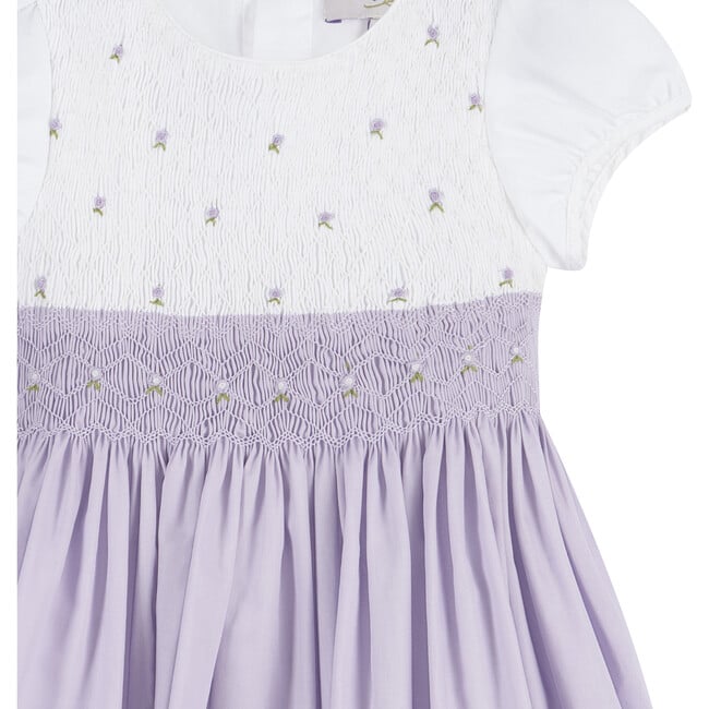 Little Rose Hand Smocked Dress, Lilac - Dresses - 3