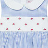 Little Tilly Smocked Dress, Blue Stripe - Dresses - 3