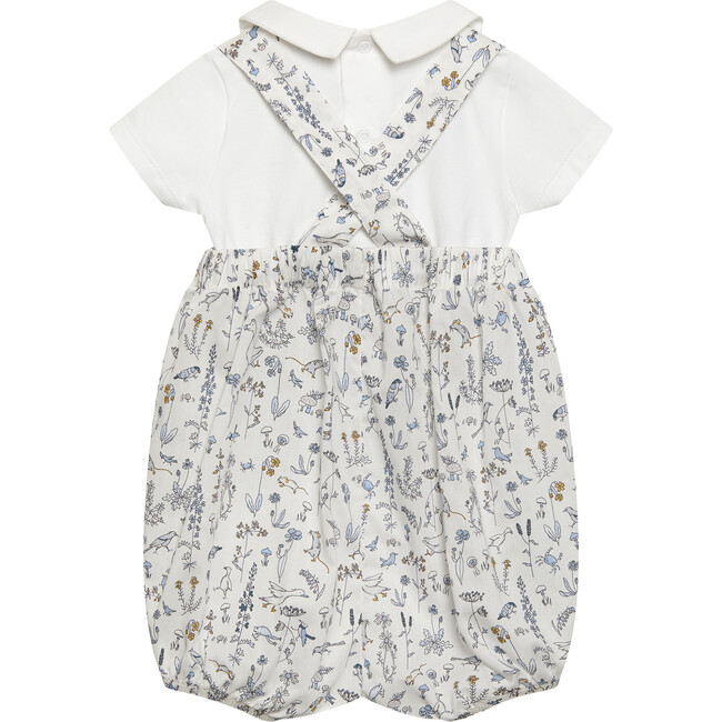 Little Liberty Print Theo Dungaree, Blue Theo - Rompers - 2