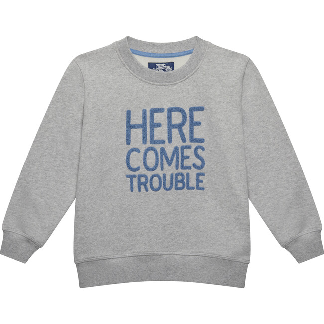 Heres Comes Trouble Sweater, Grey Marl