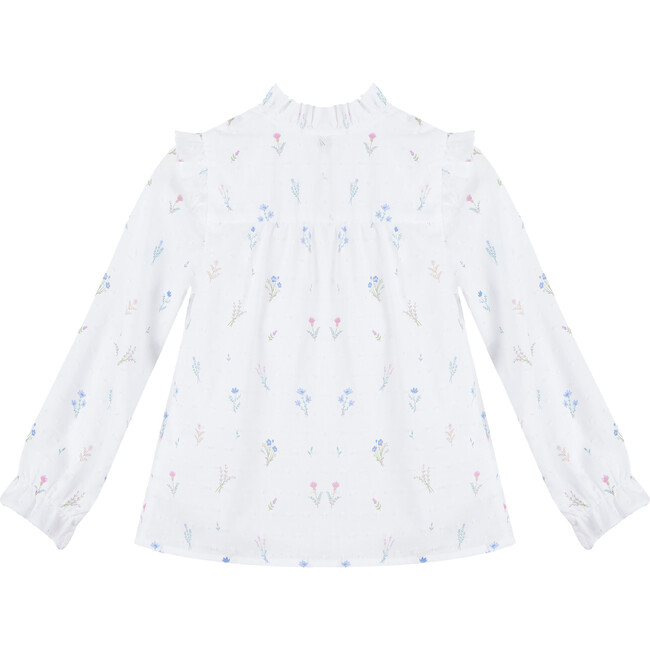 Frances Floral Ruffle Blouse, White - Blouses - 2