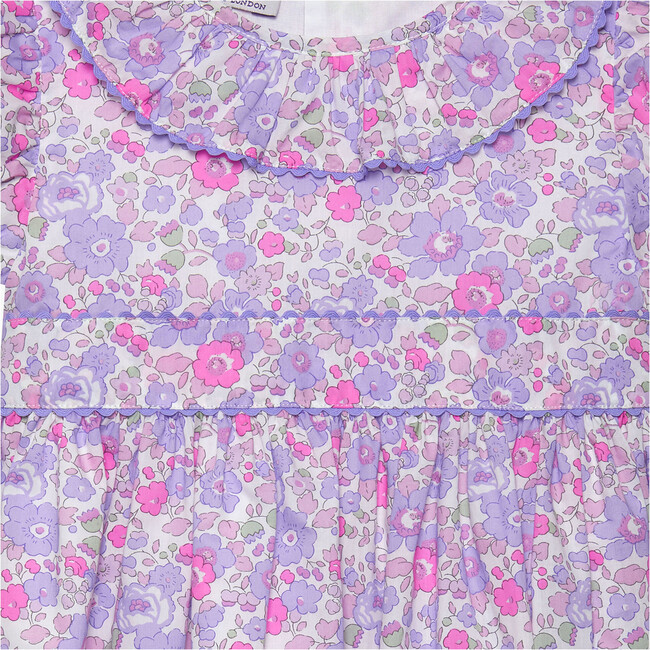 Liberty Print Betsy Ric Rac Party Dress, Lilac Betsy - Dresses - 3