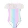 Confetti Tulle Chest Line Swimsuit, Rainbow - Two Pieces - 1 - thumbnail