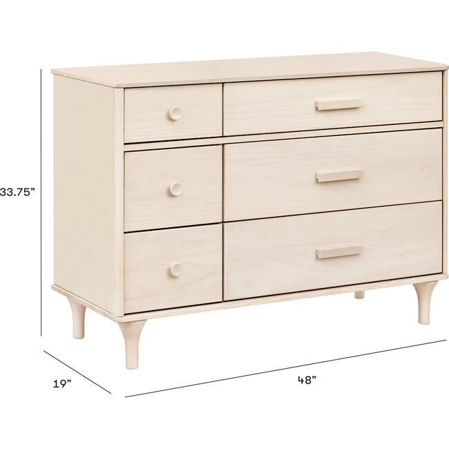 Lolly 6-Drawer Assembled Double Dresser, Washed Natural - Dressers - 2