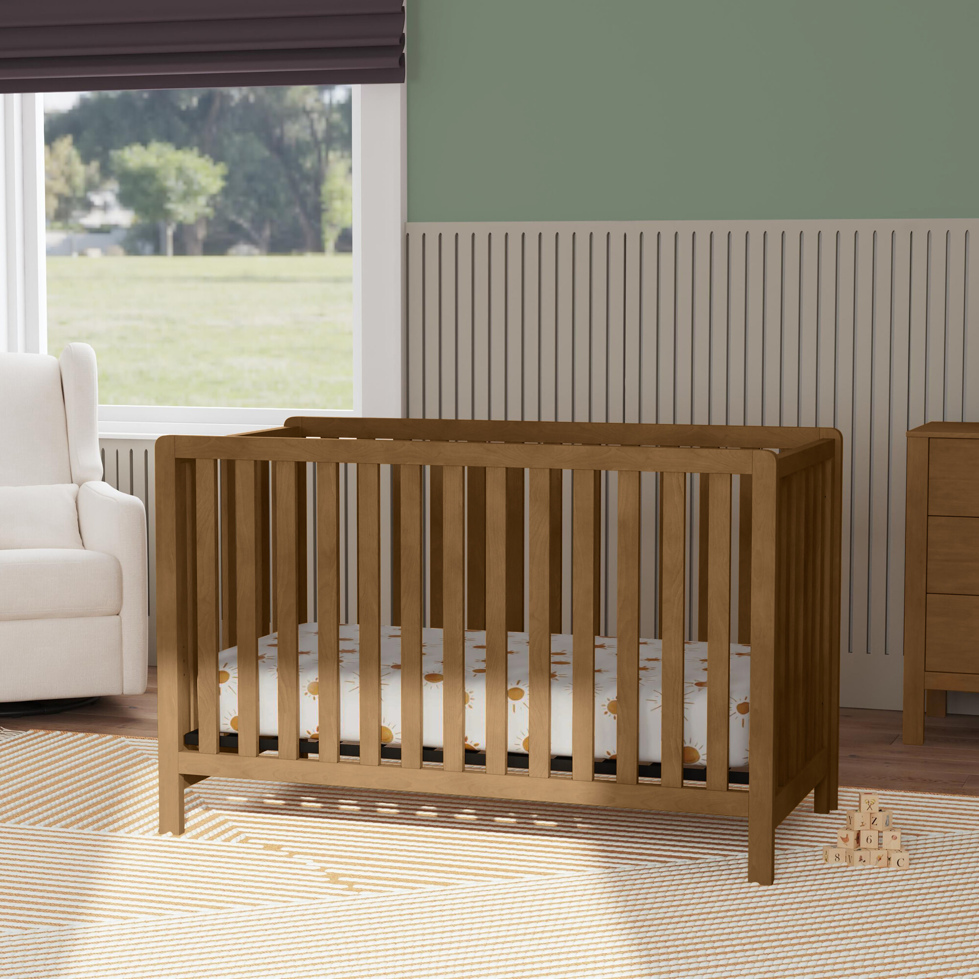 Colby 4 In 1 Low Profile Convertible Crib Walnut Carter s by daVinci Cribs Bassinets Maisonette