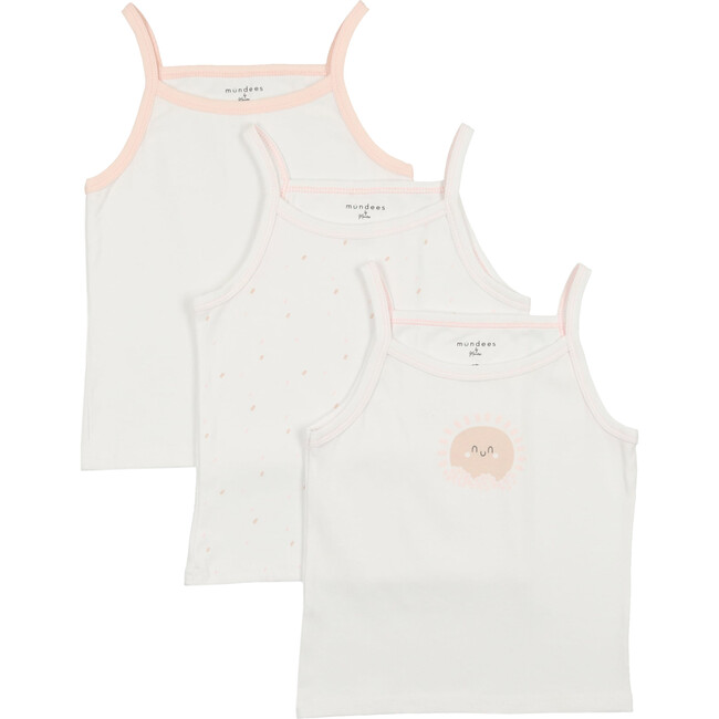 Sun Print Girls Undershirts 3 Pack, White