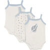 Feather Print Boys Onesie 3 Pack, White - Onesies - 1 - thumbnail