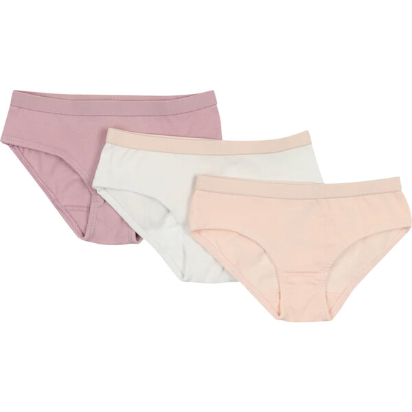 Girls Panty 3pc Set Mauve, White - Maniere Basics | Maisonette