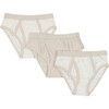 Boys Brief Sand 3pc Set, White - Underwear - 1 - thumbnail