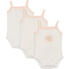 Sun Print Girls Onesies 3 Pack, White - Onesies - 1 - thumbnail