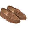 Suede Penny Loafer, Toffee - Loafers - 1 - thumbnail