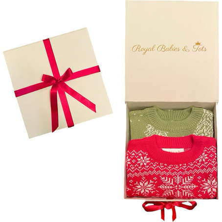 Baby 2pc Christmas Holiday Gift Set: New York Snowfall & Winter Snow Trees - Mixed Apparel Set - 1