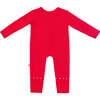 Baby 2pc Christmas Holiday Gift Set, Bamboo Solid Cherry Red & Reindeer - Footie Pajamas - 3