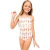 Adjustable Straps Print Swimsuit, Ice Cream - One Pieces - 2