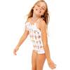 Halter Tie Neck Ruffle Print Swimsuit, Ice Cream - One Pieces - 2