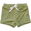 Boy's Euro Ribbed Shorts, Green - Swim Trunks - 1 - thumbnail