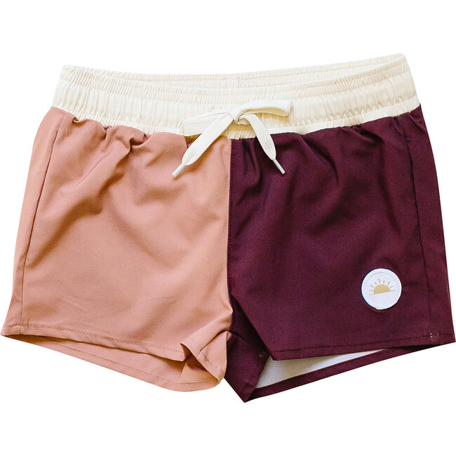 Boy's Board Shorts, Warm Brown & Tan