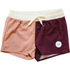 Boy's Board Shorts, Warm Brown & Tan - Swim Trunks - 1 - thumbnail