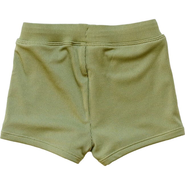 Boy's Euro Ribbed Shorts, Green - Swim Trunks - 3