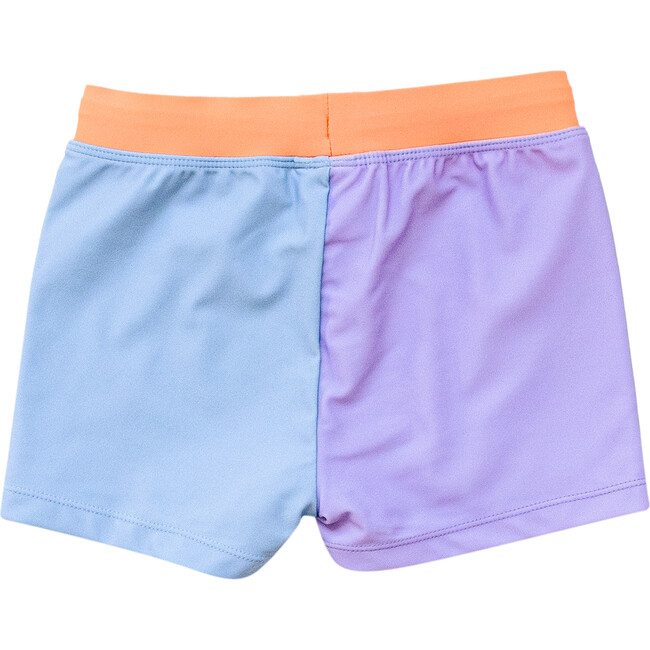 Boy's Euro Color-Block Shorts, Purple & Blue - Swim Trunks - 3